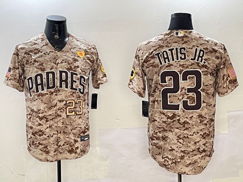 Men San Diego Padres 23 Tatis jr Camo Game 2025 Nike MLB Jersey style 2